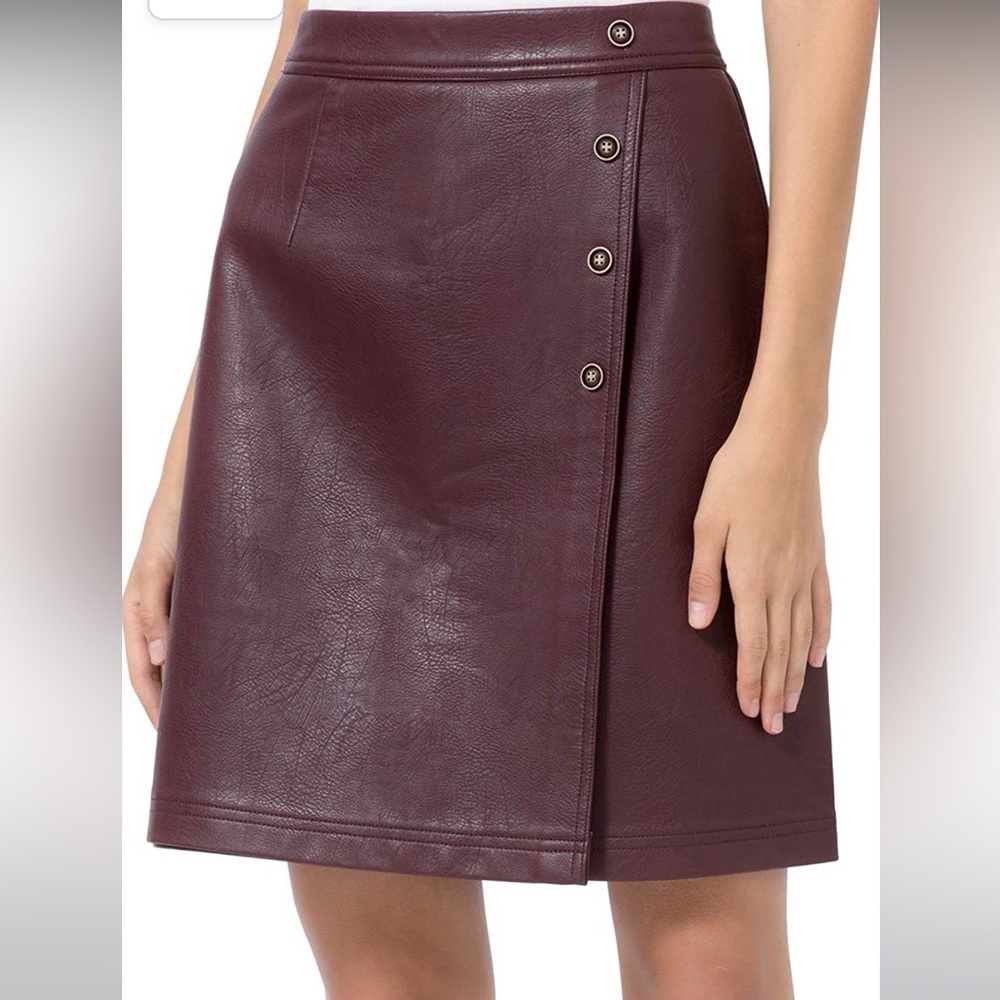Faux Leather High Waisted Mini Skirt